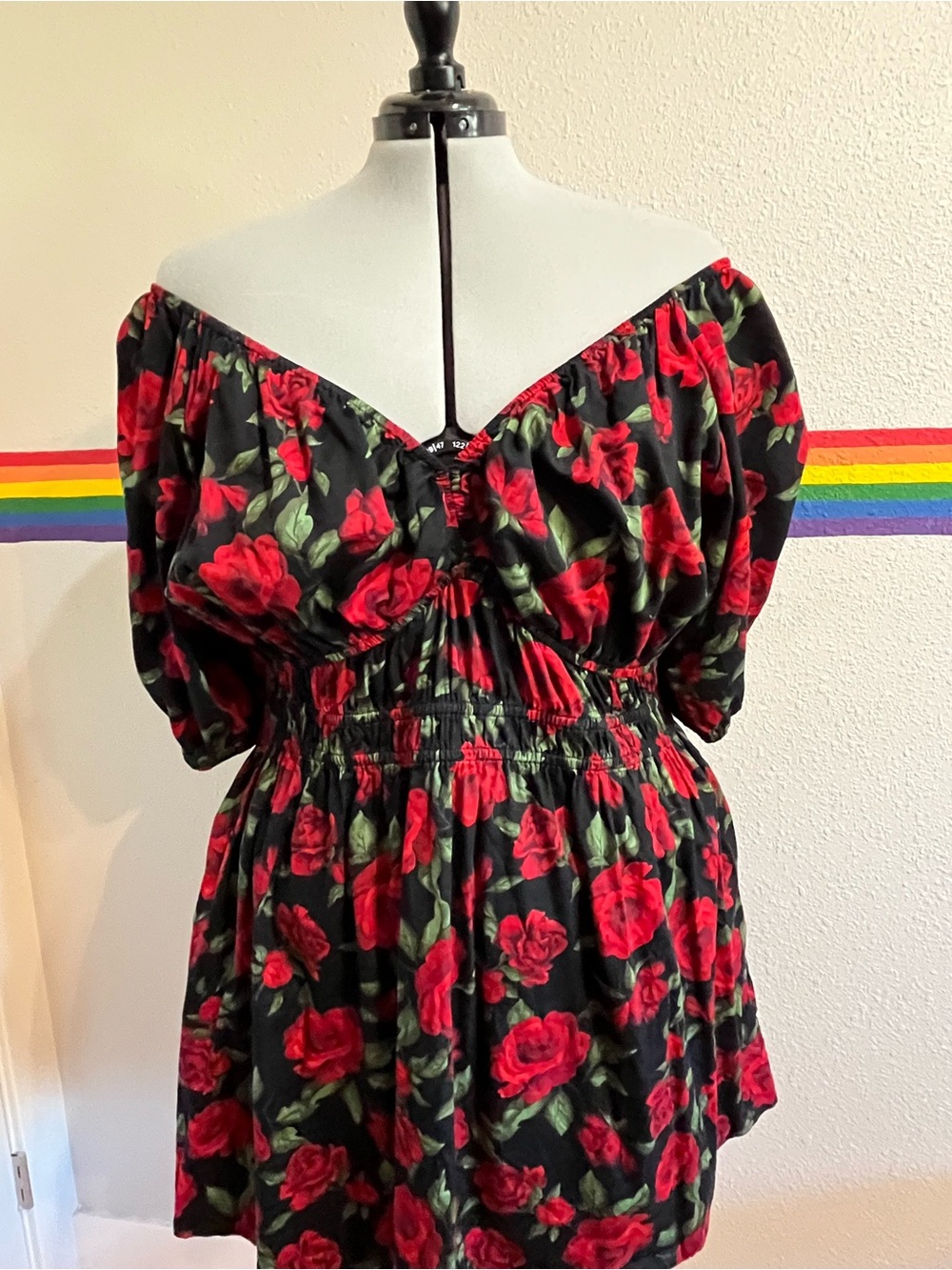 Old Navy Mini Dress with Red Rose Print - Picture 2 of 6